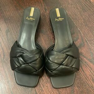 Sam Edelman Black Mules with Intricate Knot Design